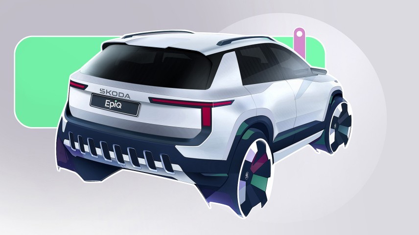 Škoda toont de eerste interieurschetsen van de Epiq.