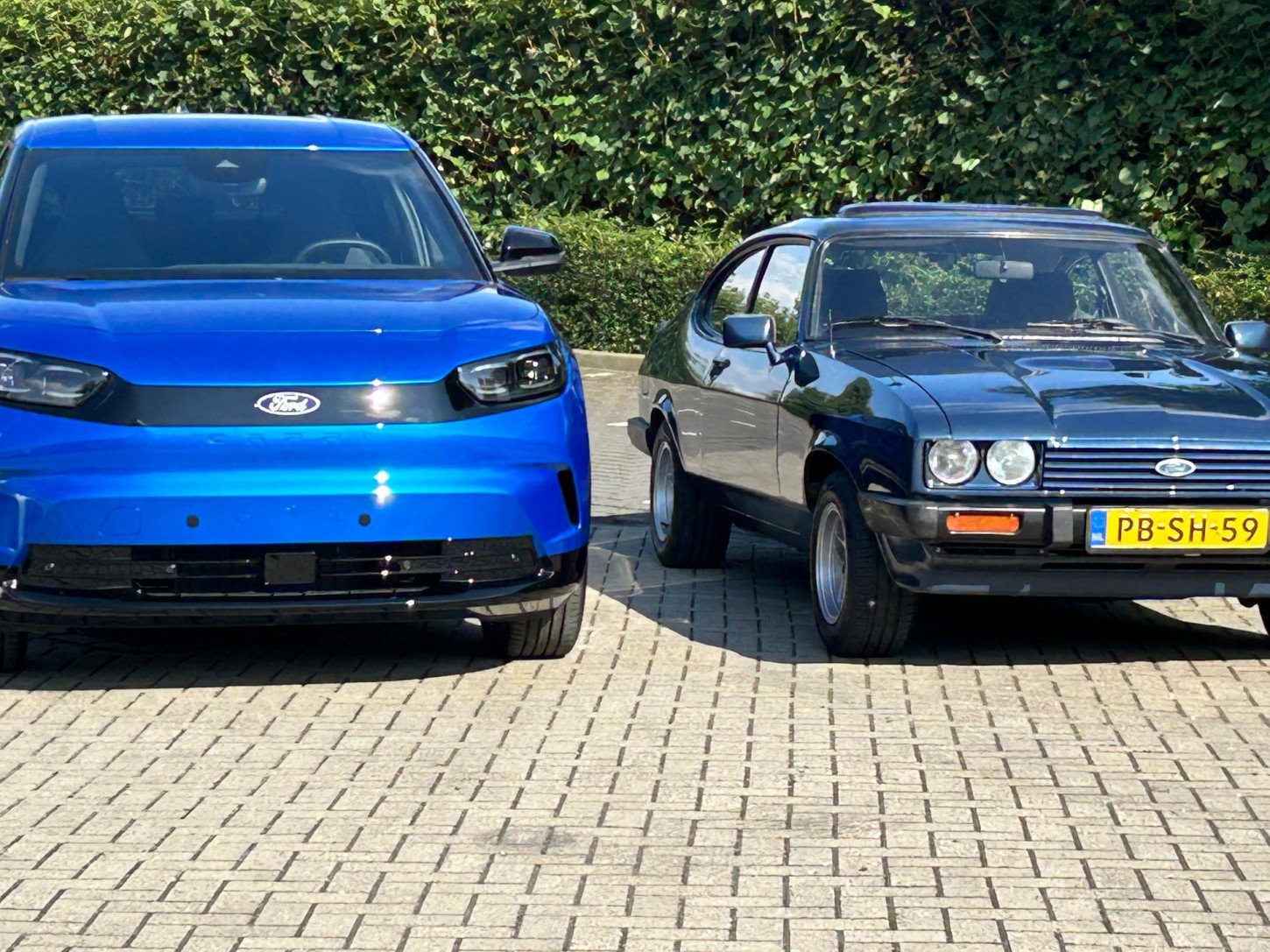 elektrische Ford Capri en oude Ford Capri