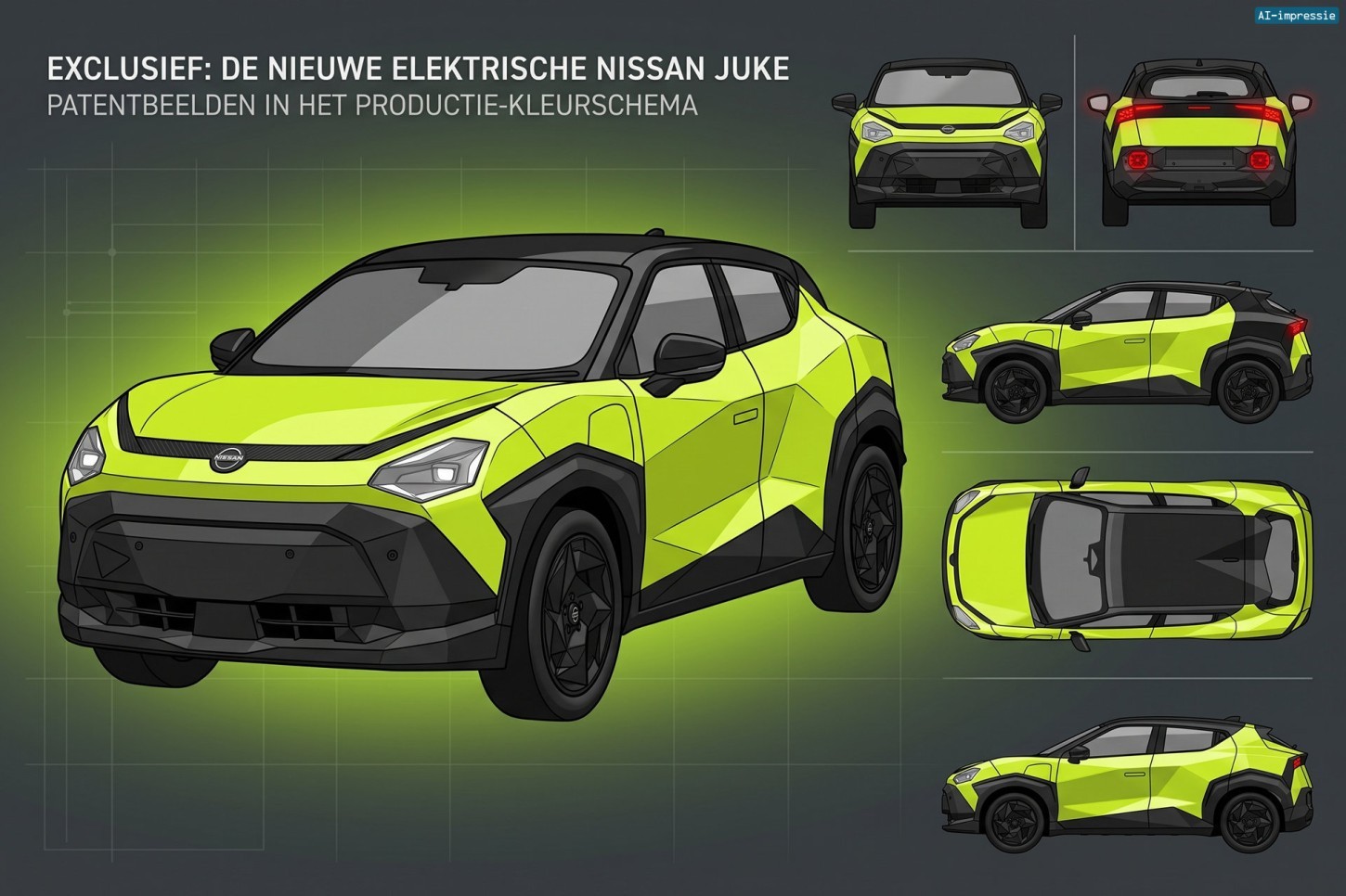 Octrooiaanvraag bevestigt: de elektrische Nissan Juke wordt écht zo hoekig - foto 1