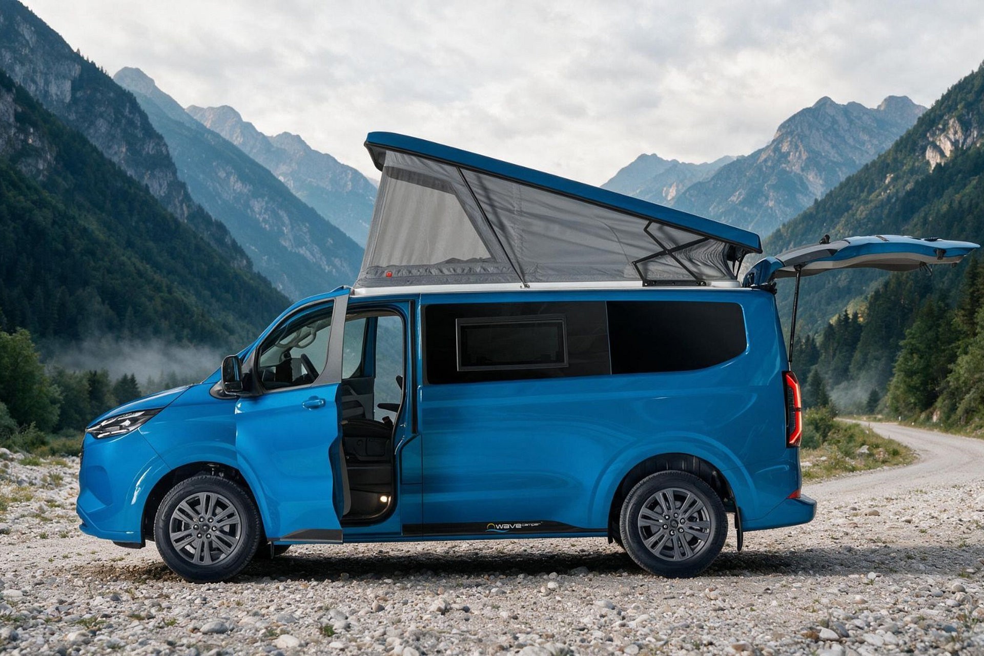 Wavecamper bouwt elektrische camperbus op Ford E-Transit Custom