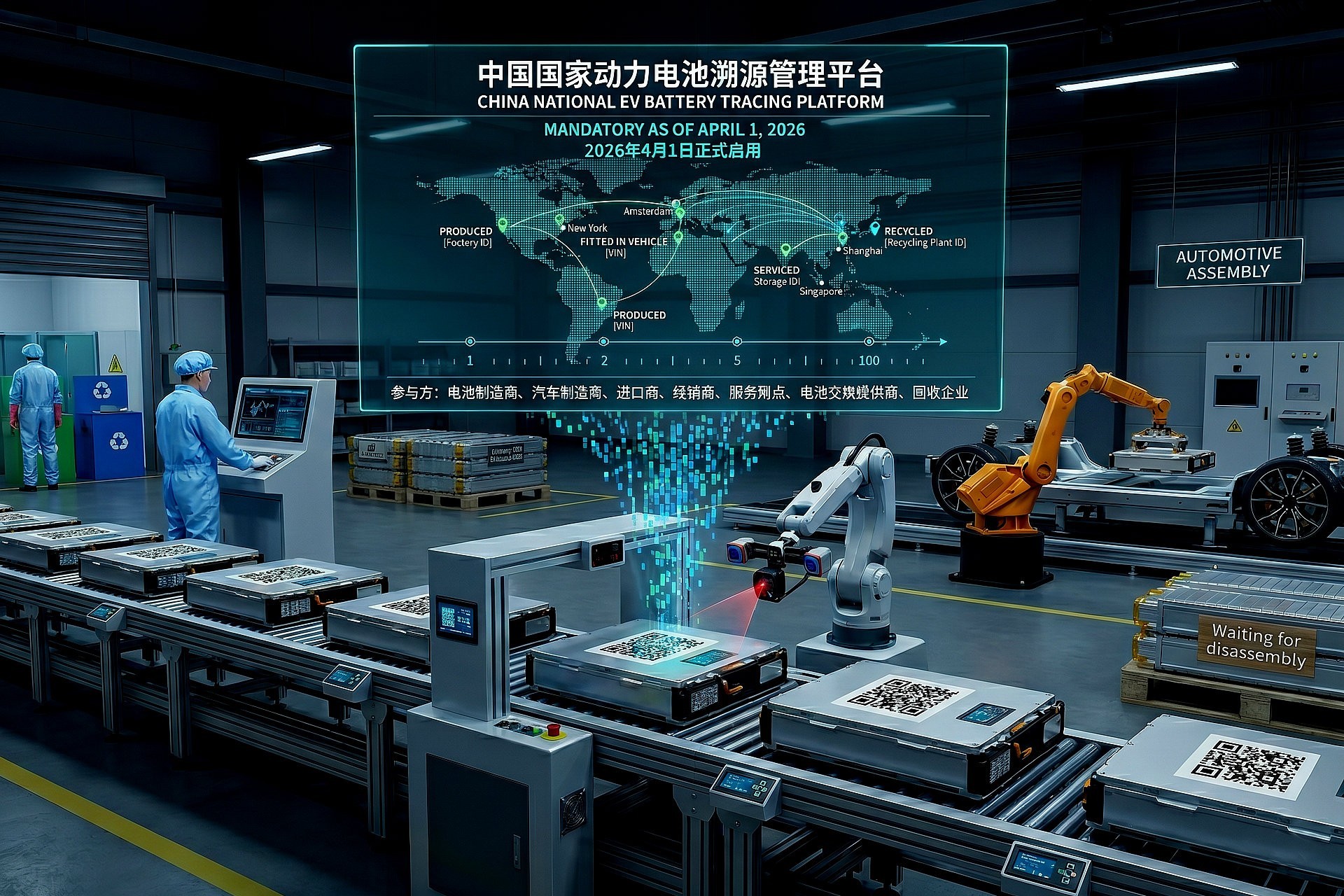 China lanceert nationaal traceerplatform voor EV-accu's