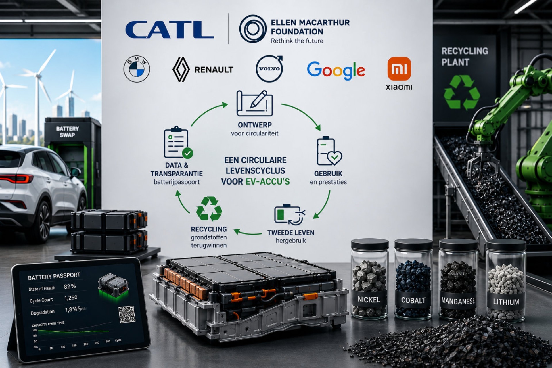 CATL wil met auto- en techbedrijven richtlijnen voor circulaire EV-accu's maken