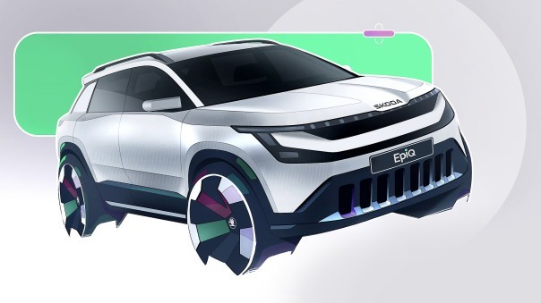 Škoda toont de eerste interieurschetsen van de Epiq.