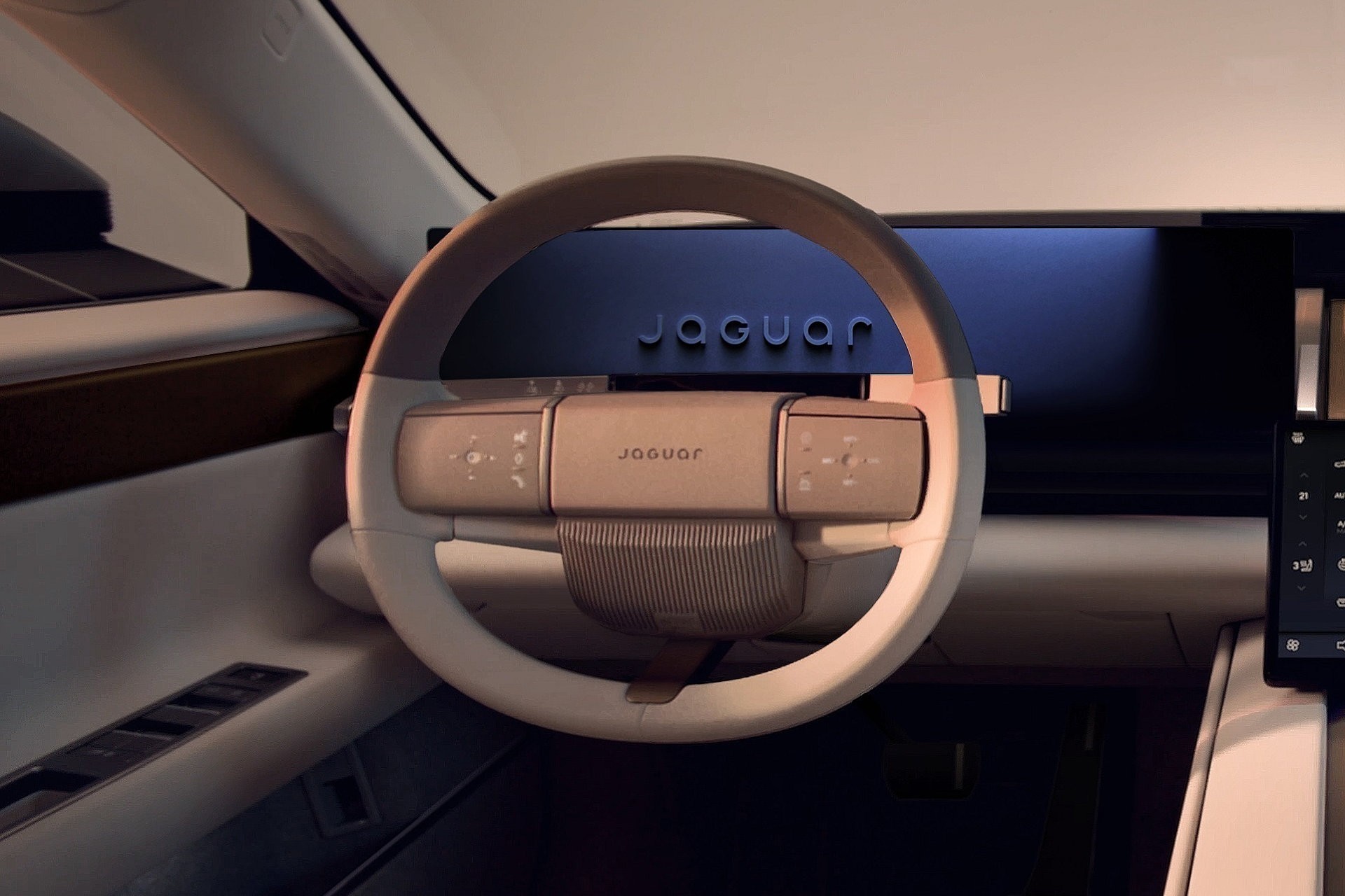 Dit is het interieur van de Jaguar Type 01 – veel minimalistischer kan bijna niet